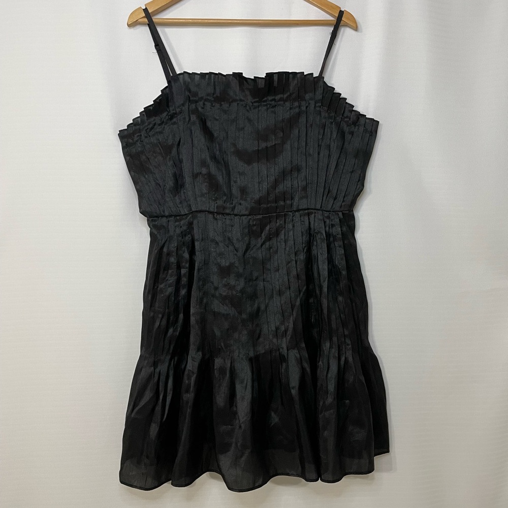 Ecote Black Pleated Mini Dress Size 10